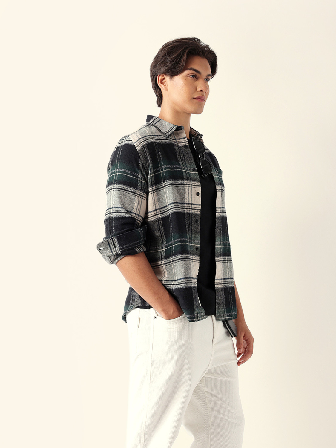 Image of THE BEAR HOUSE Men Checkered Casual Multicolor Shirt