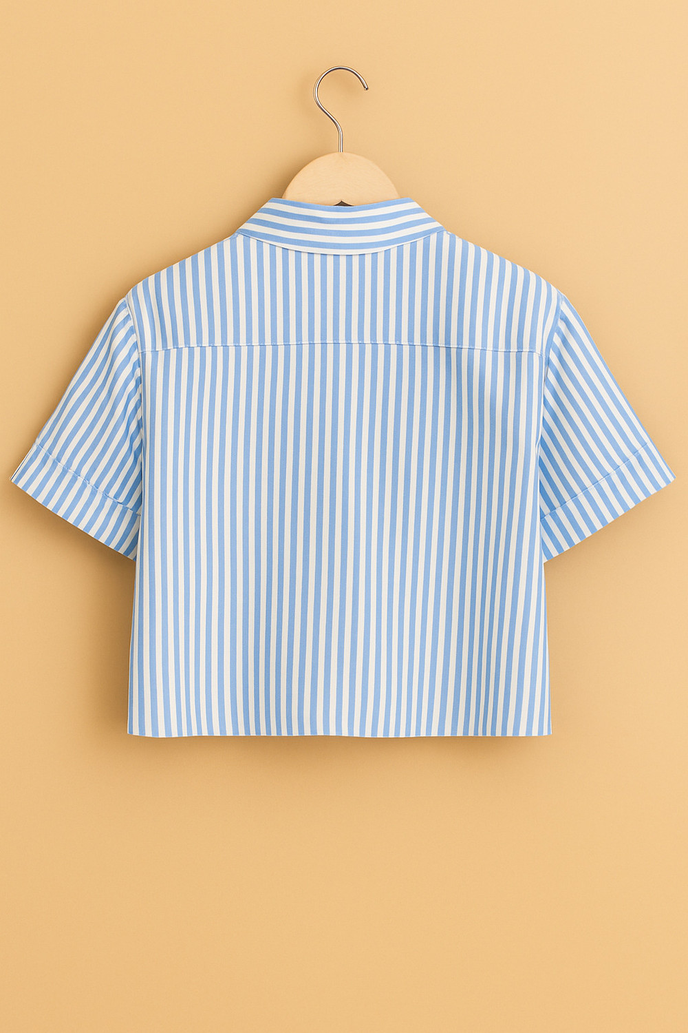 Image of zain traders Women Striped Casual Light Blue Shirt