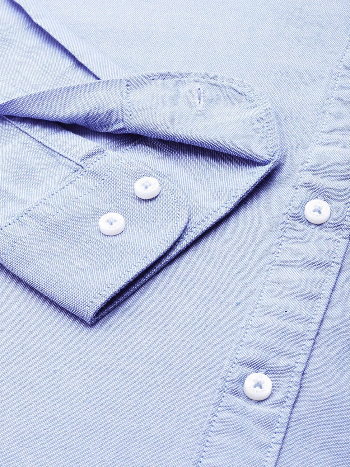 Image of Raymond Men Solid Casual Light Blue Shirt