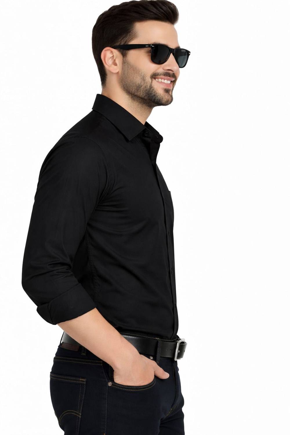 Shamrock Prime Men Black Formal Shirt - Image 3