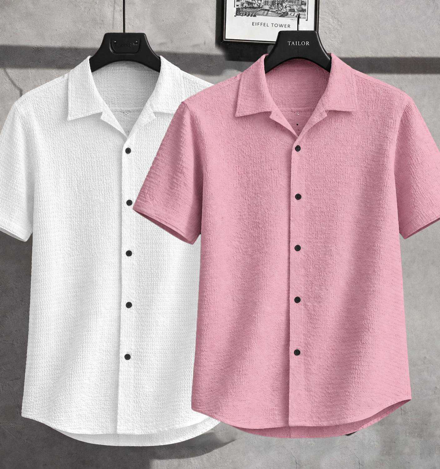 METRONAUT Men Regular Fit Self Design Cut Away Collar Casual Shir