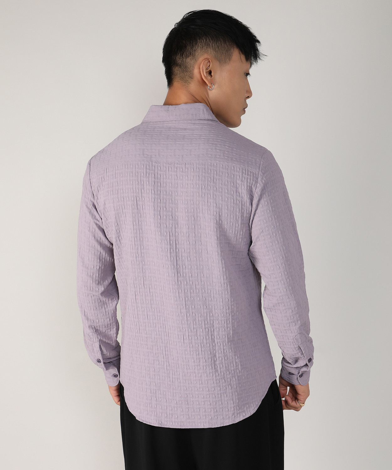 Image of CAMPUS SUTRA Men Self Design Casual Purple Shirt