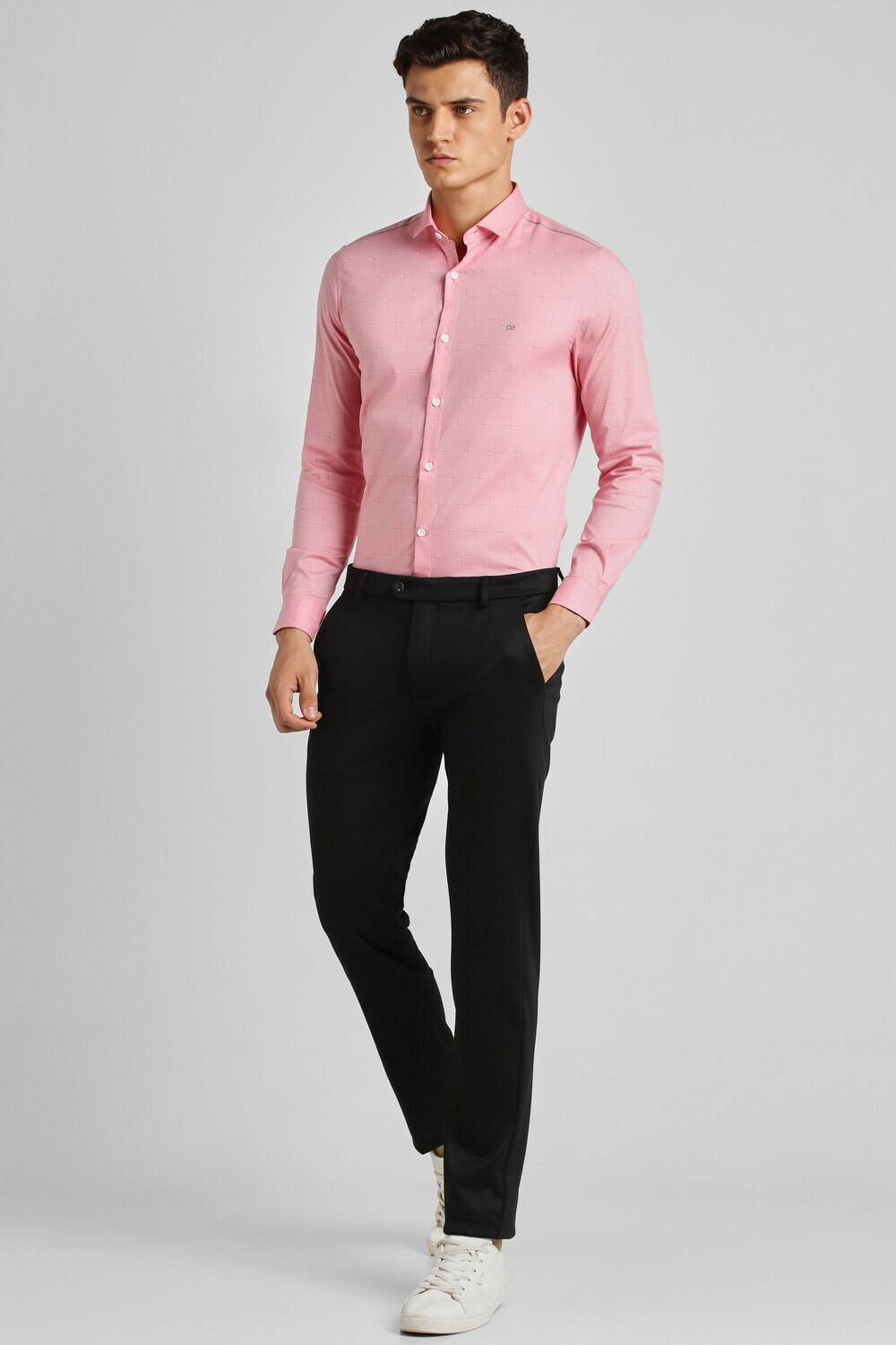 Image of PETER ENGLAND Men Printed Formal Pink Shirt