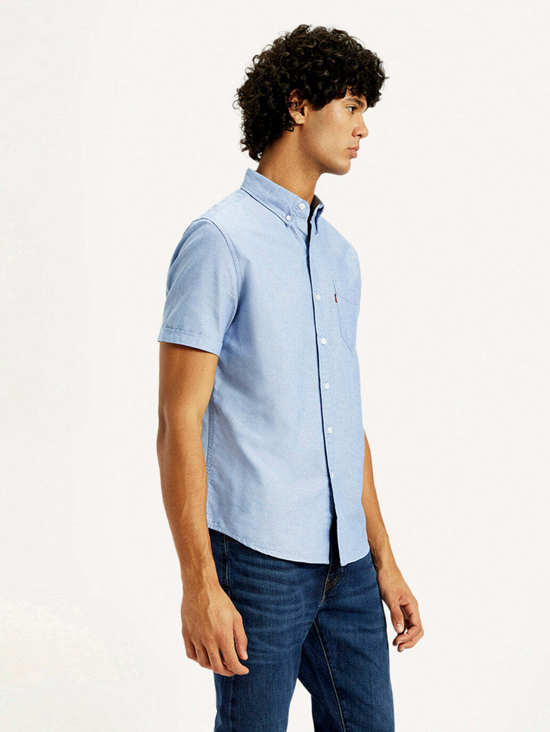 Image of LEVI'S Men Solid Casual Blue Shirt
