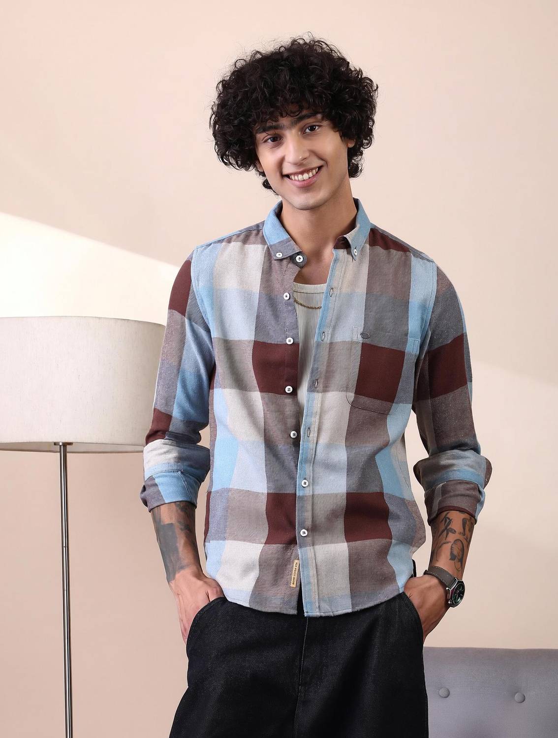 CAHOOT Men Checkered Casual Multicolor Shirt