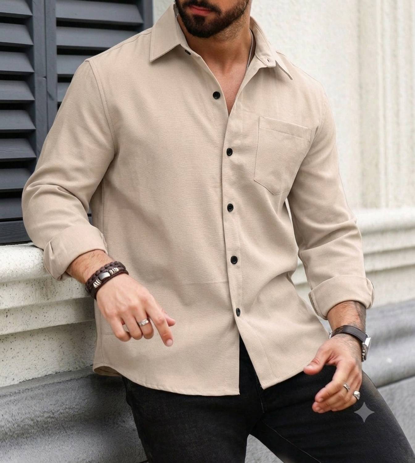METRONAUT Men Beige Casual Shirt - Image 2