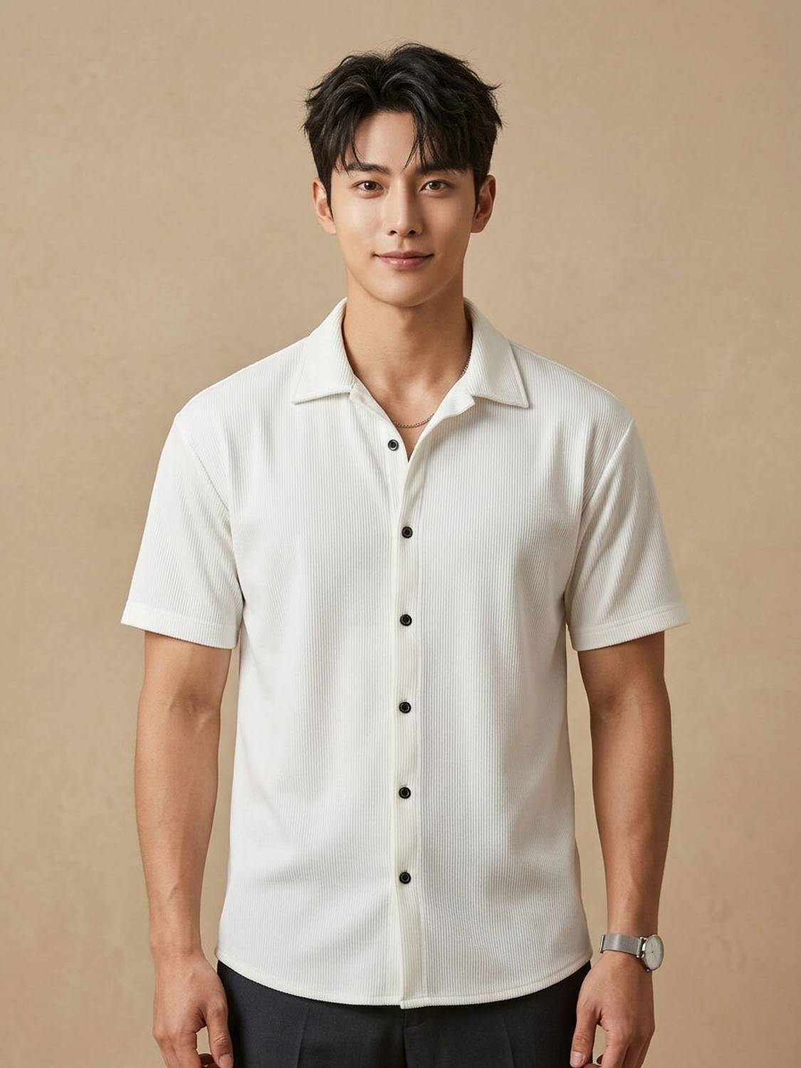 BANSII DHUN Men Solid Casual White Shirt