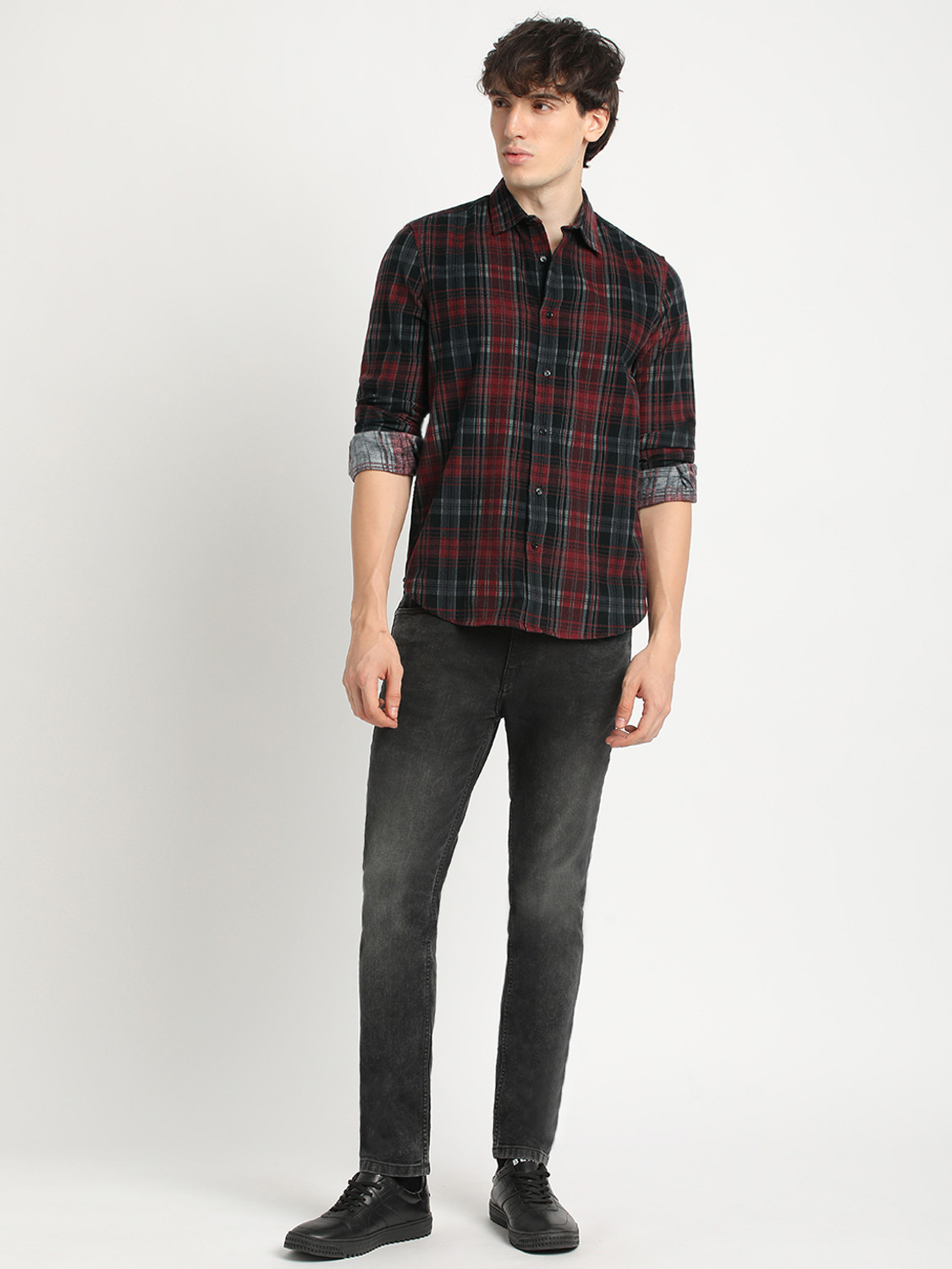 Image of THE BEAR HOUSE Men Checkered Casual Multicolor Shirt