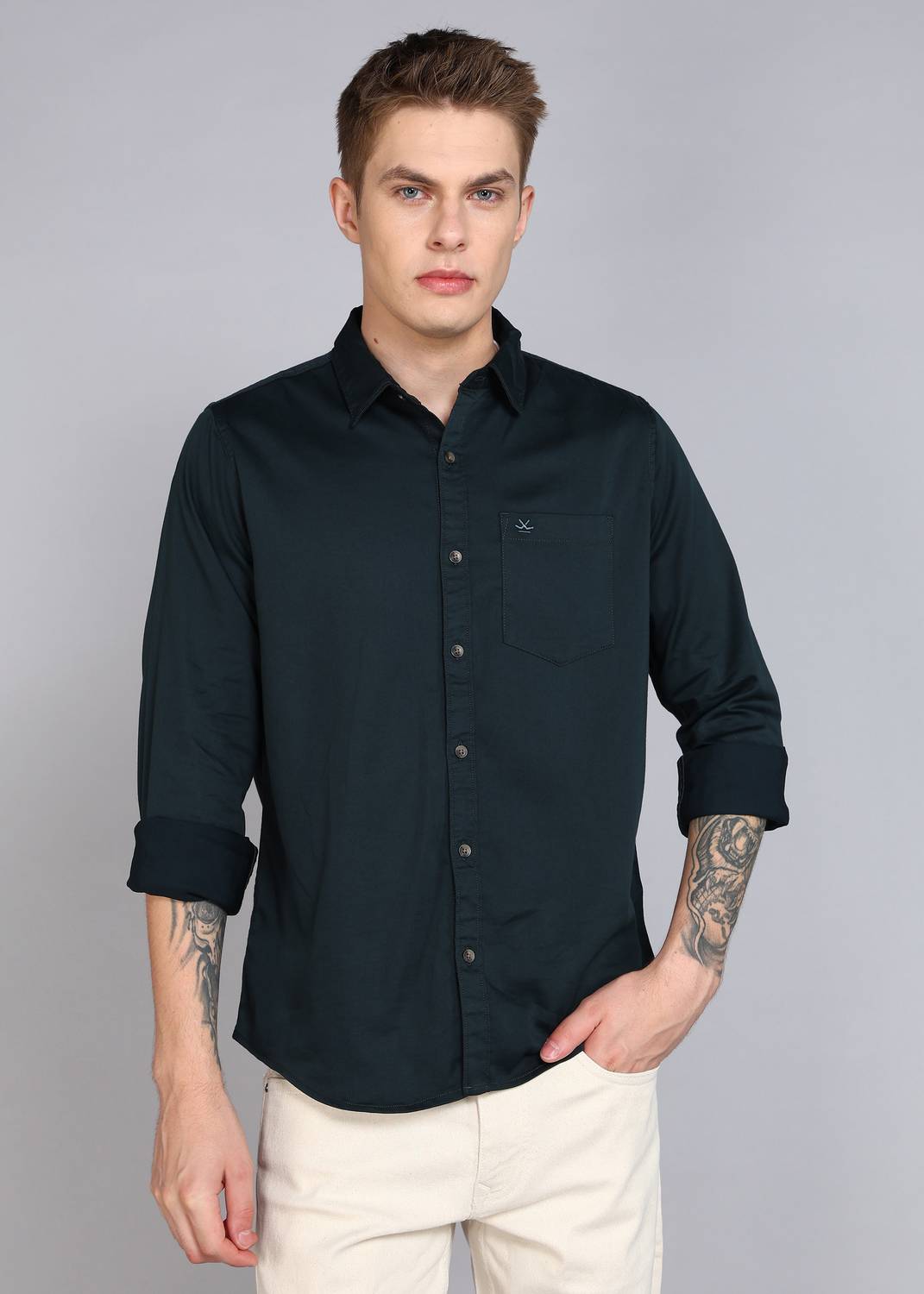 WROGN Men Green Casual Shirt - Image 5