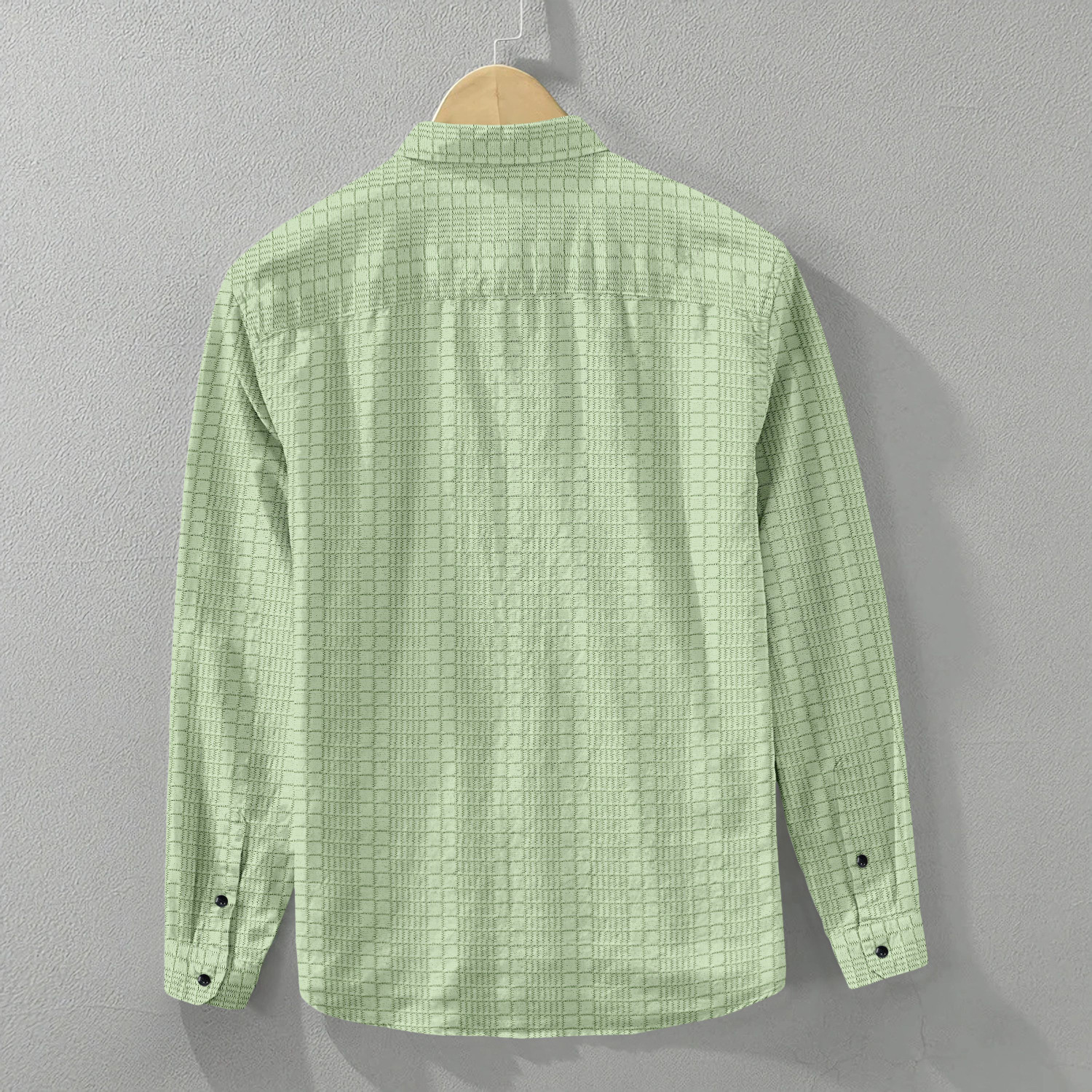 Image of SPOQUE Men Self Design Casual Light Green Shirt