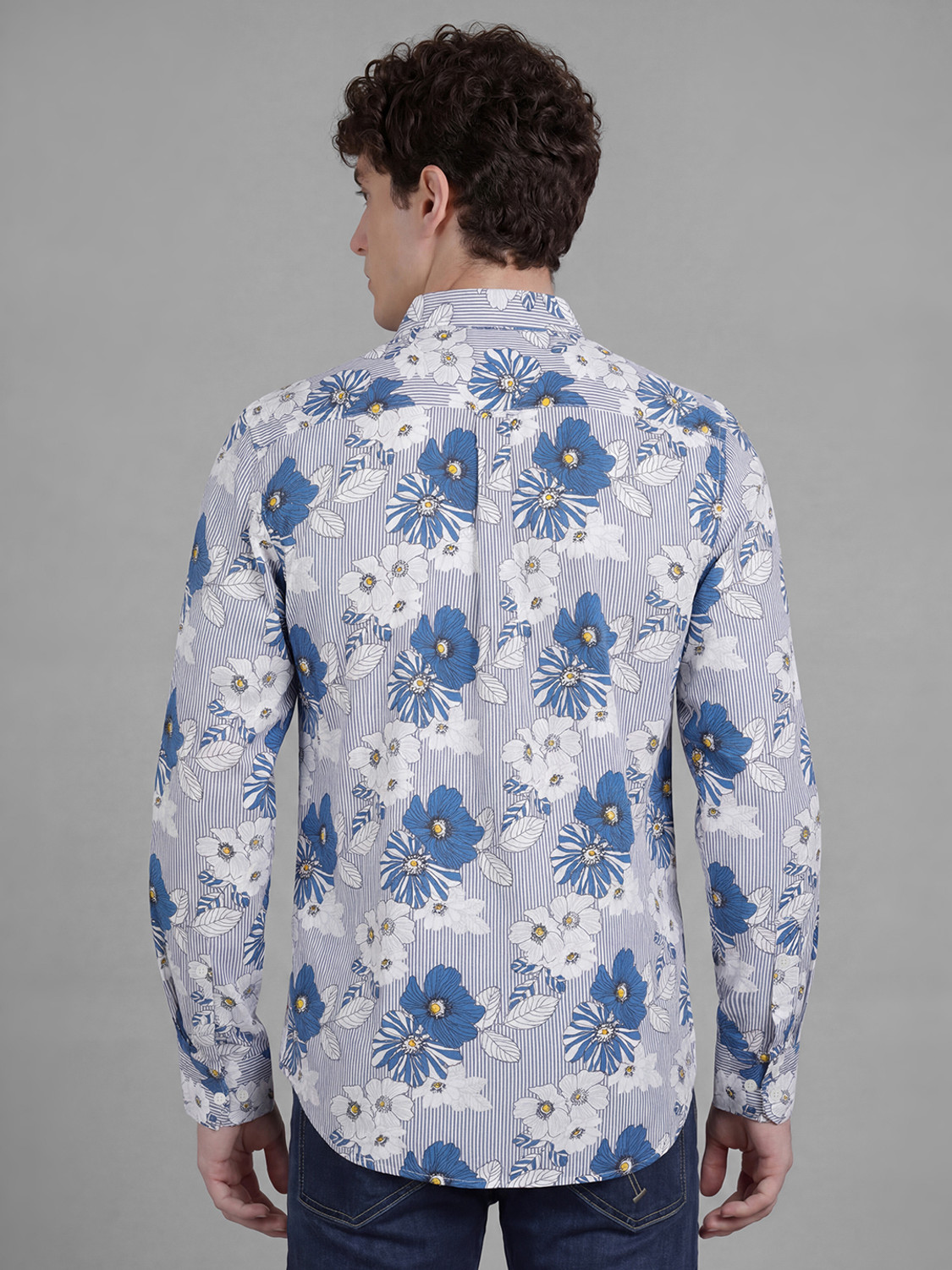 Image of BEING HUMAN Men Regular Fit Floral Print Spread Collar Casual Shirt