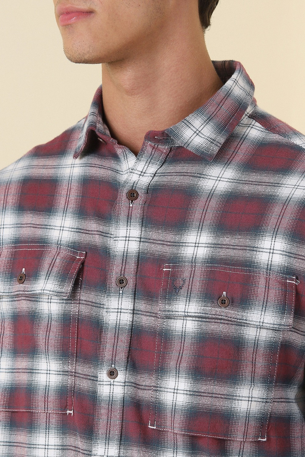 Image of Allen Solly Men Checkered Casual Multicolor Shirt
