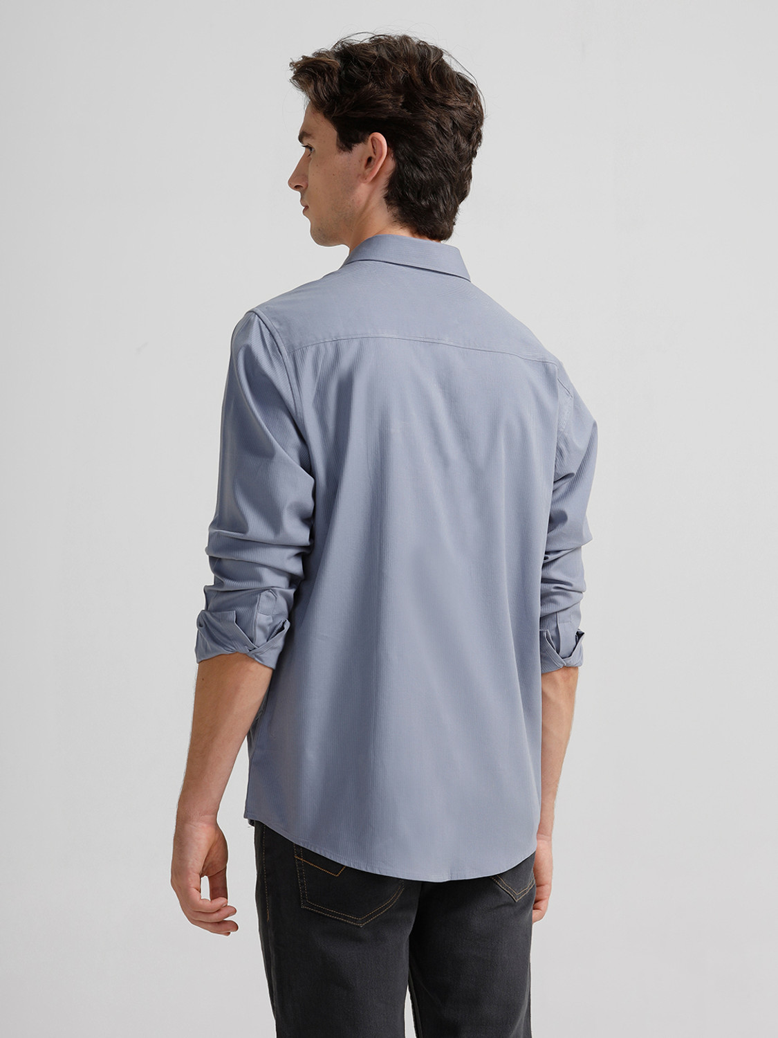Image of CROCODILE Men Comfort Fit Solid Spread Collar Casual Shirt