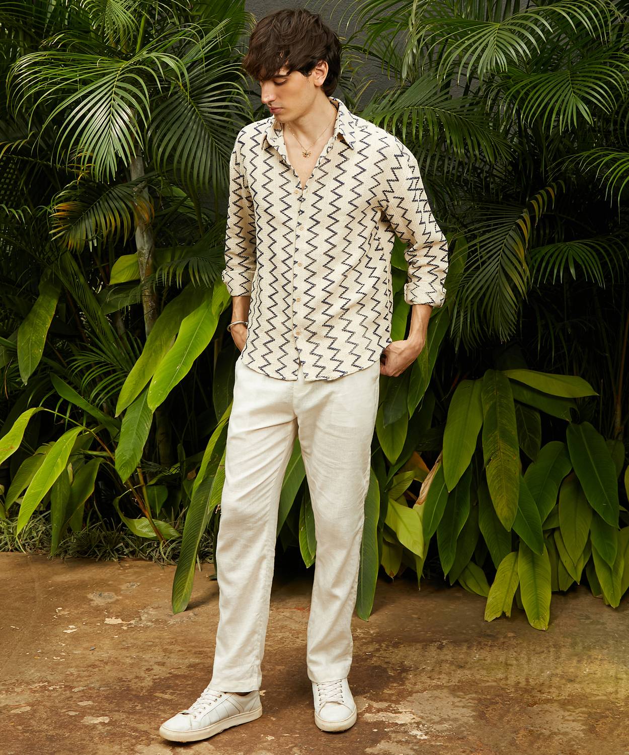 CAHOOT Men Printed Casual White Shirt - Image 5