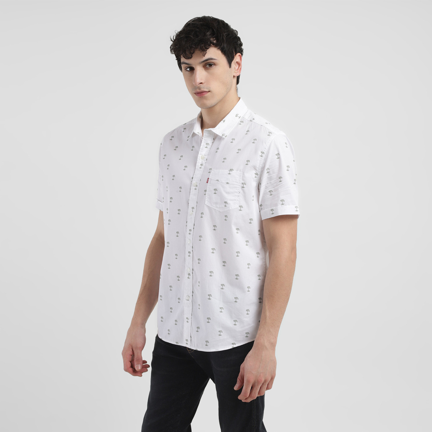 Image of LEVI'S Men Printed Casual White Shirt