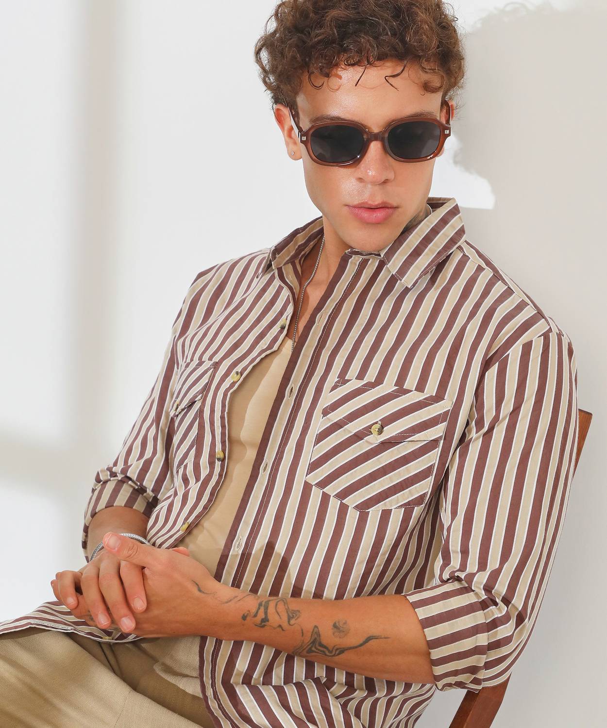 CAHOOT Men Striped Casual Multicolor Shirt