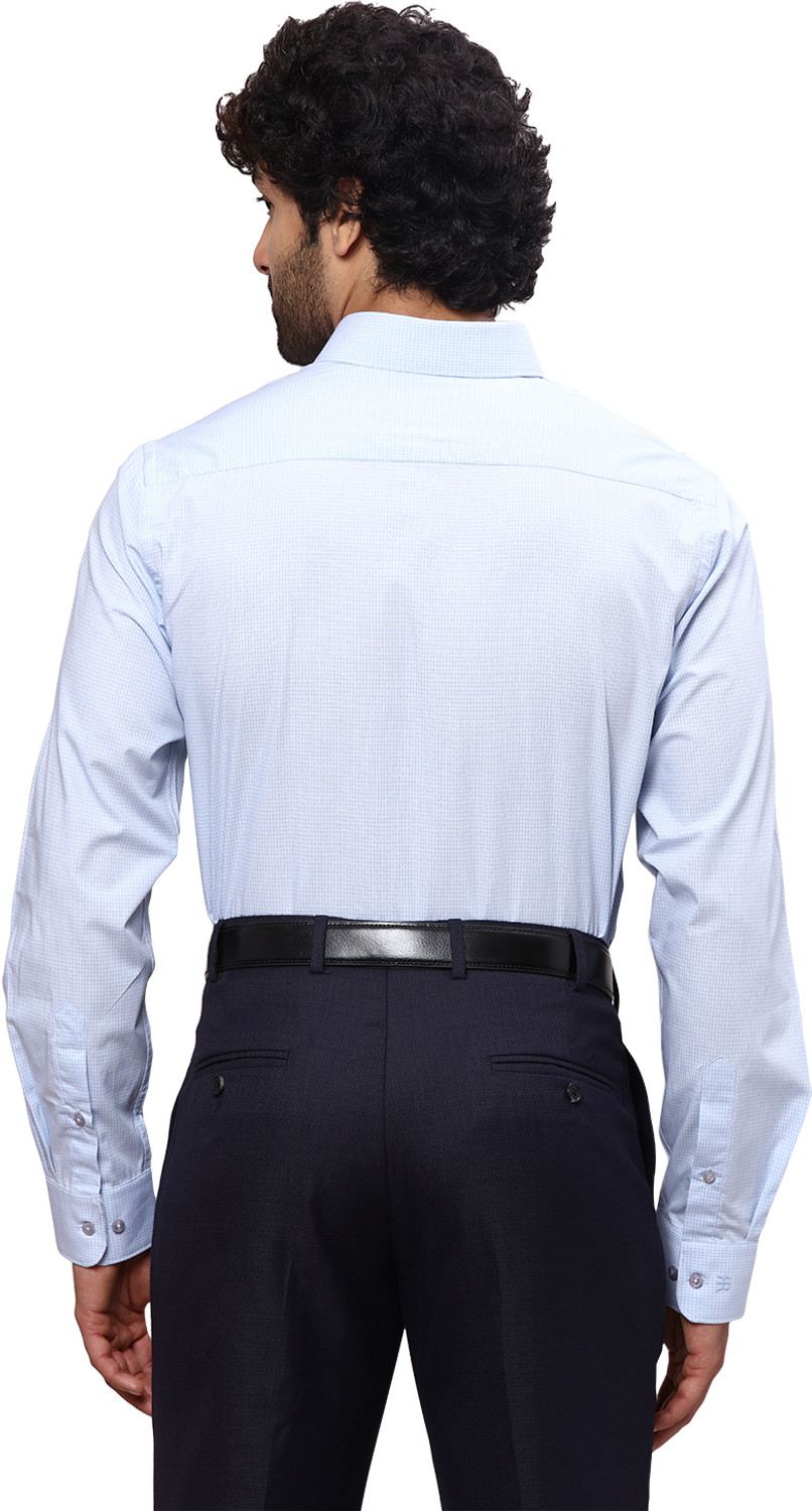 Image of Raymond Men Solid Formal Blue Shirt