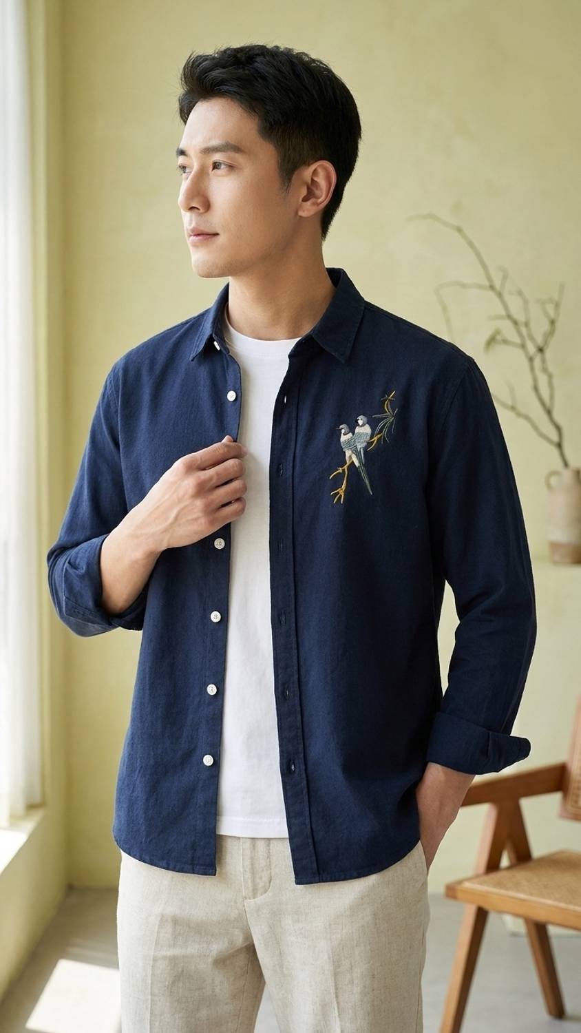 hasti enterprise Men Dark Blue Shirt - Image 2
