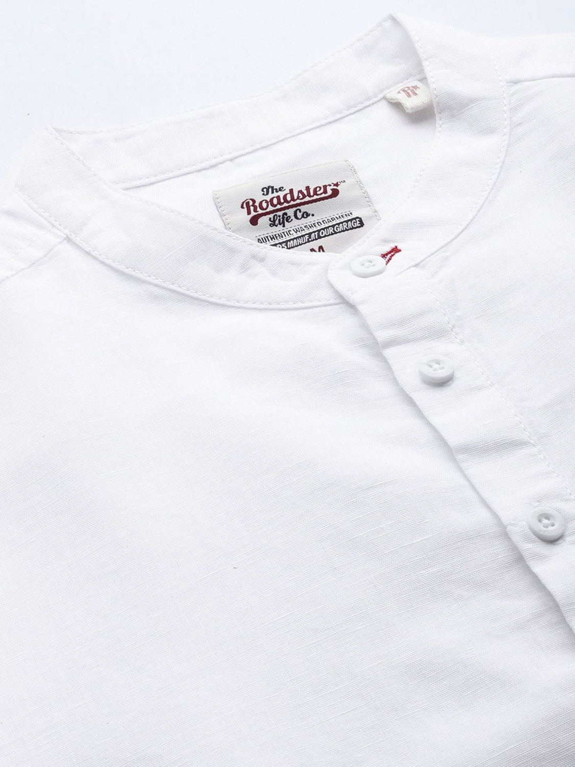 Image of Roadster Men Solid Casual White Shirt