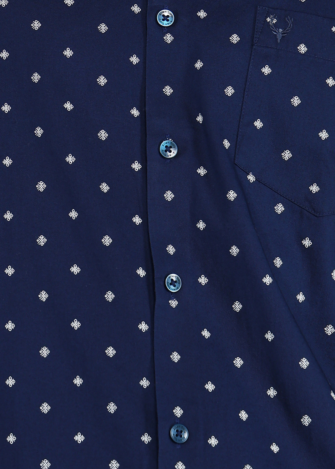 Image of Allen Solly Men Printed Casual Blue Shirt