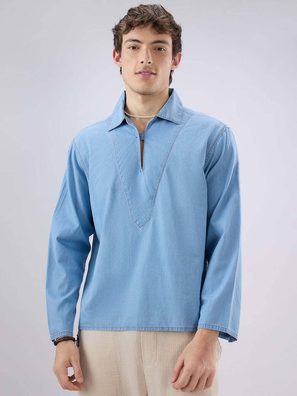 VASTRADO Men Blue Casual Shirt - Image 5