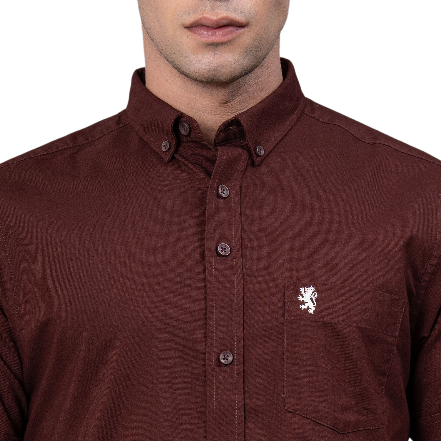 Image of RED TAPE Men Solid Casual Maroon Shirt
