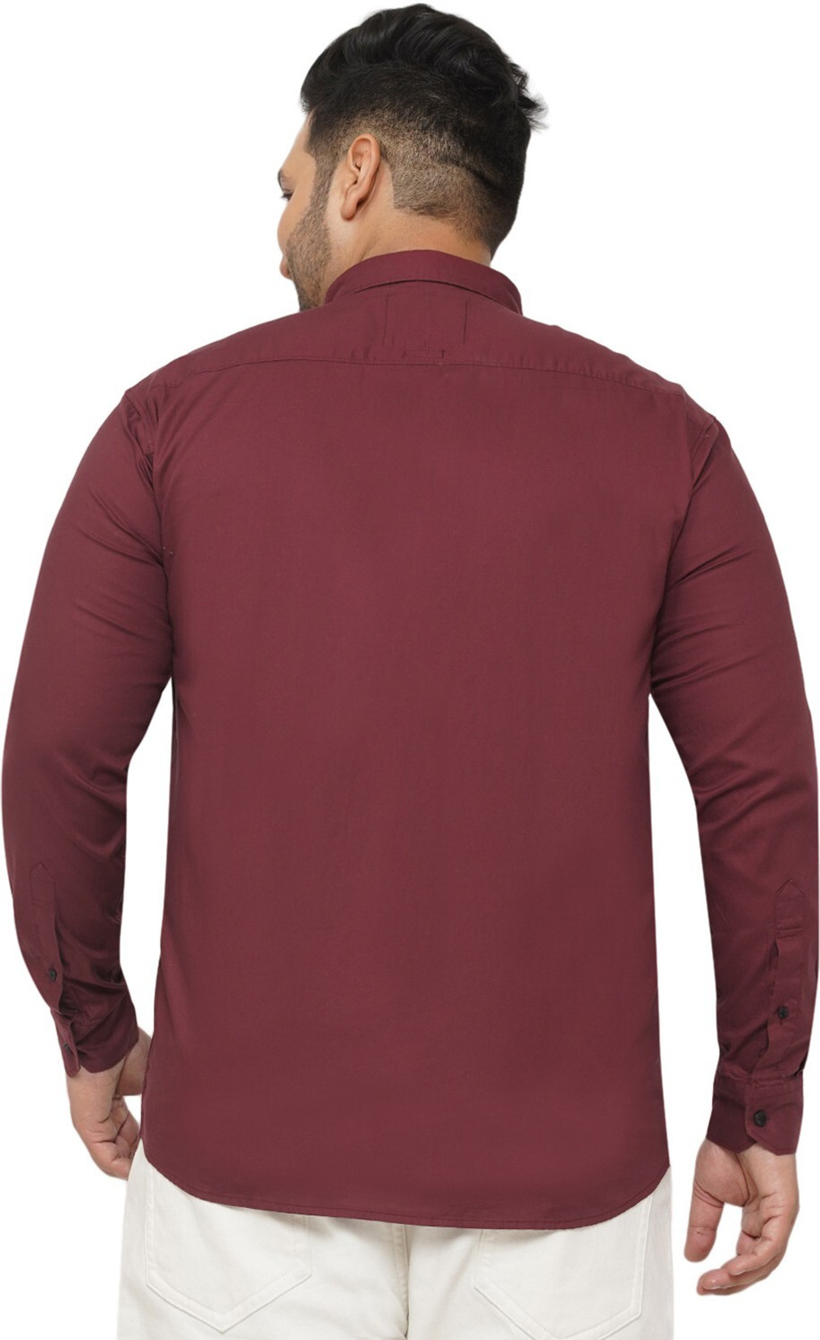 Image of METRONAUT PLUS Men Solid Casual Maroon Shirt
