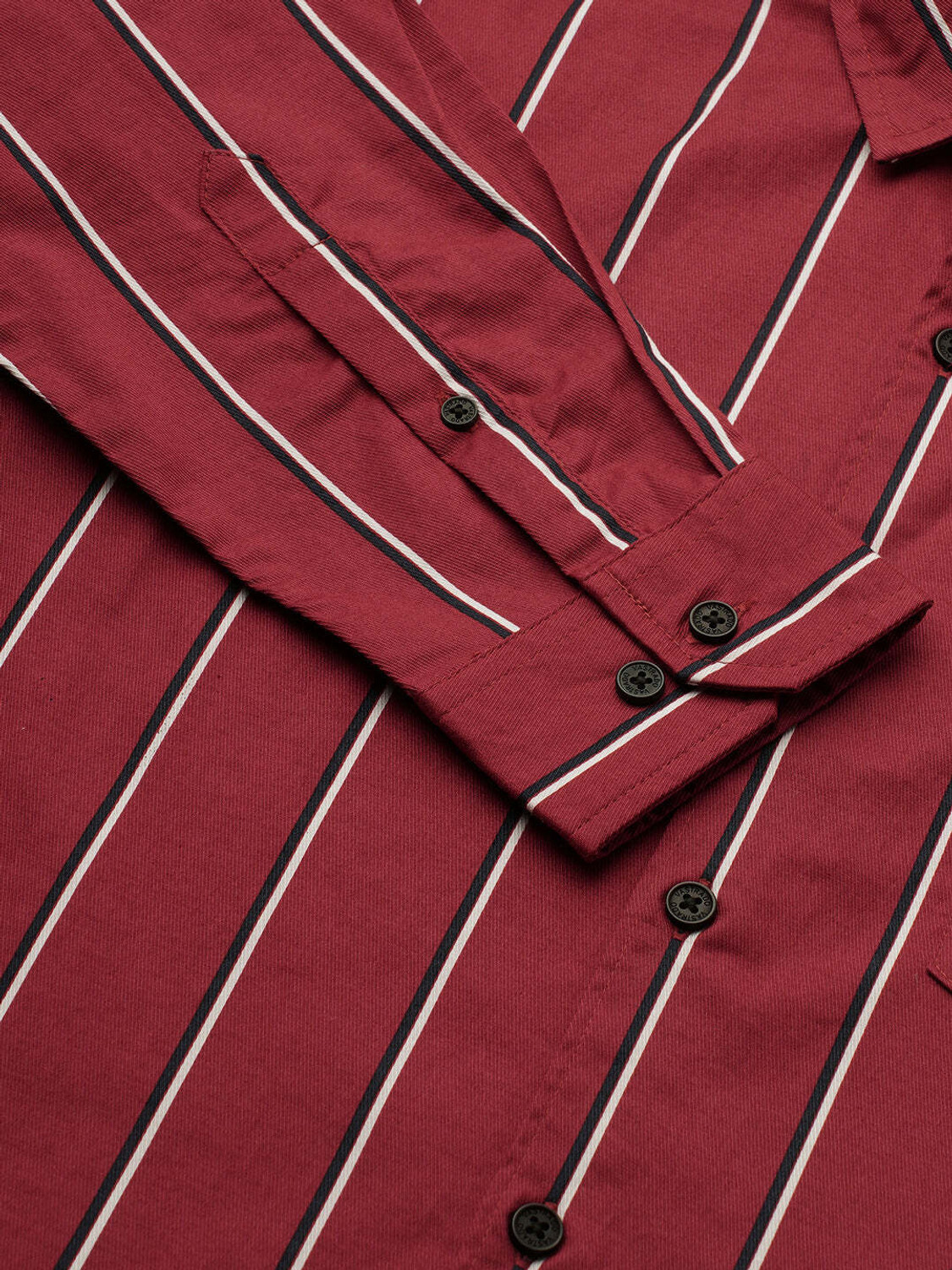 Image of VASTRADO Men Striped Casual Red Shirt