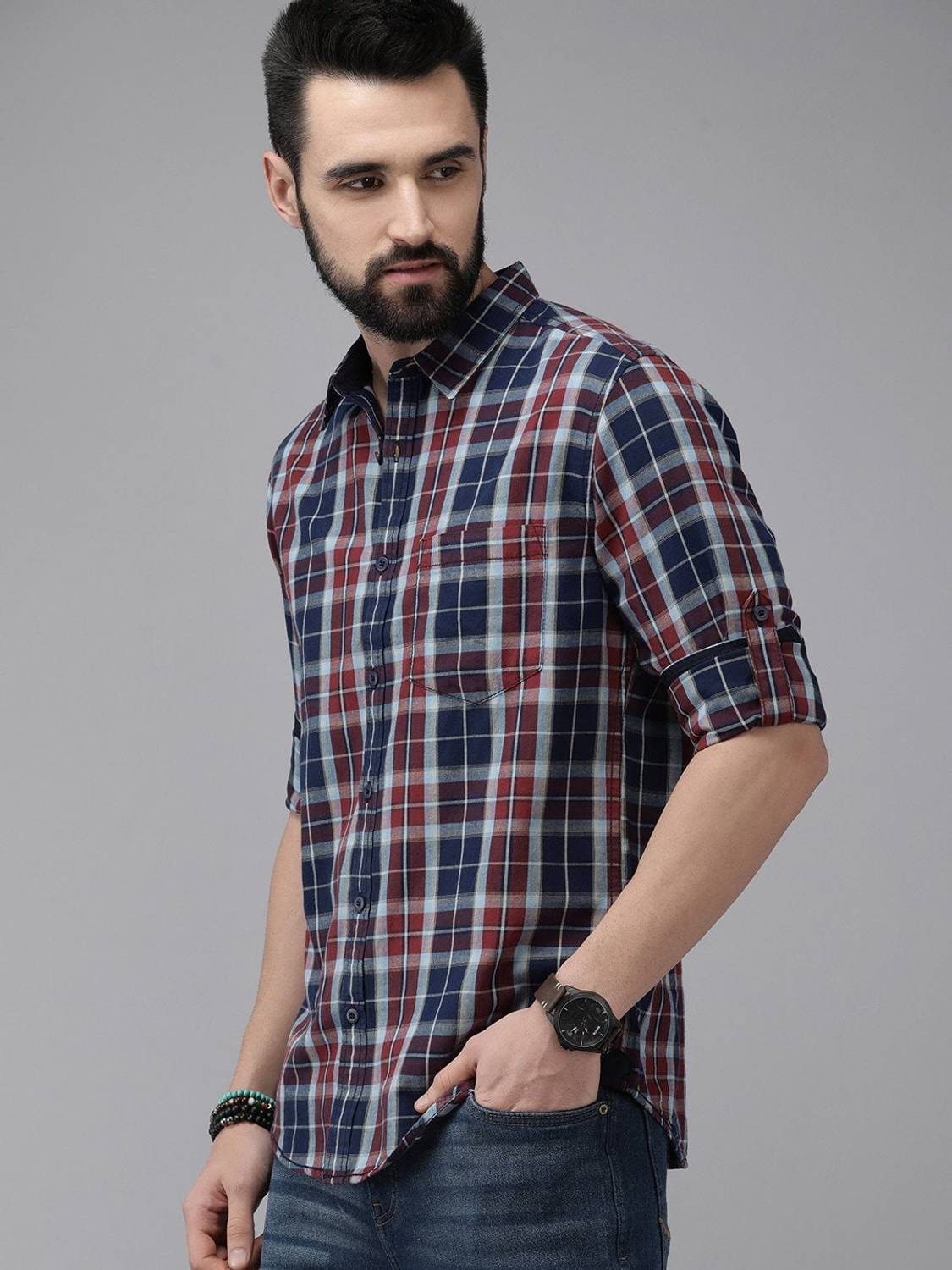 Roadster Men Checkered Multicolor Shirt - Image 5