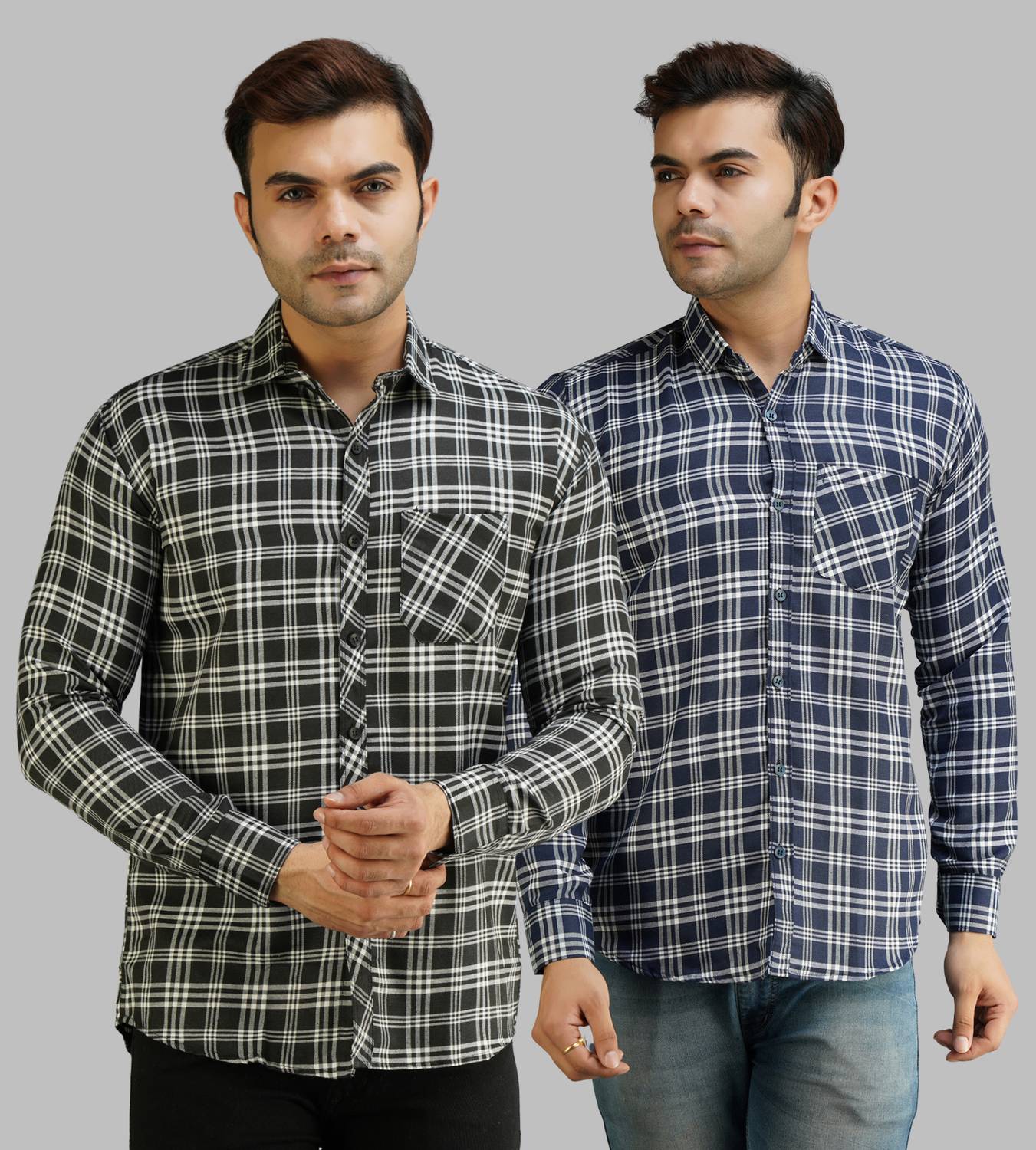 youth first Men Regular Fit Checkered Spread Collar Casual Shirt