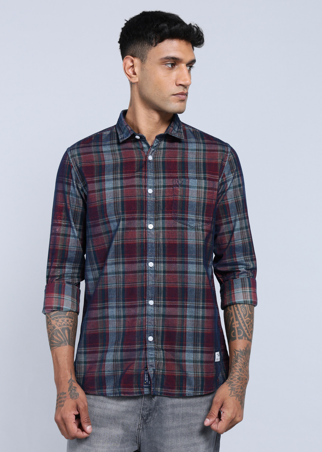Image of Allen Solly Men Checkered Casual Multicolor Shirt