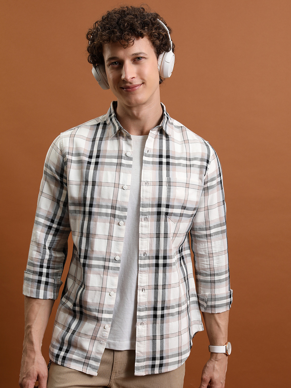 Image of HIGHLANDER Men Checkered Casual Multicolor Shirt