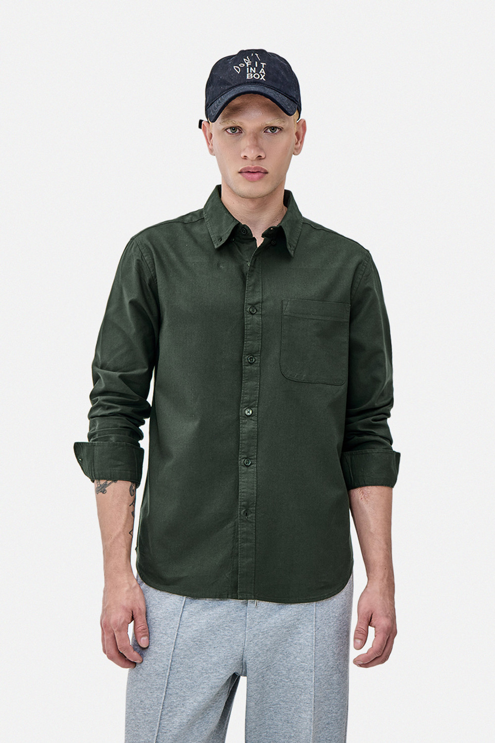 Image of Snitch Men Solid Casual Green Shirt