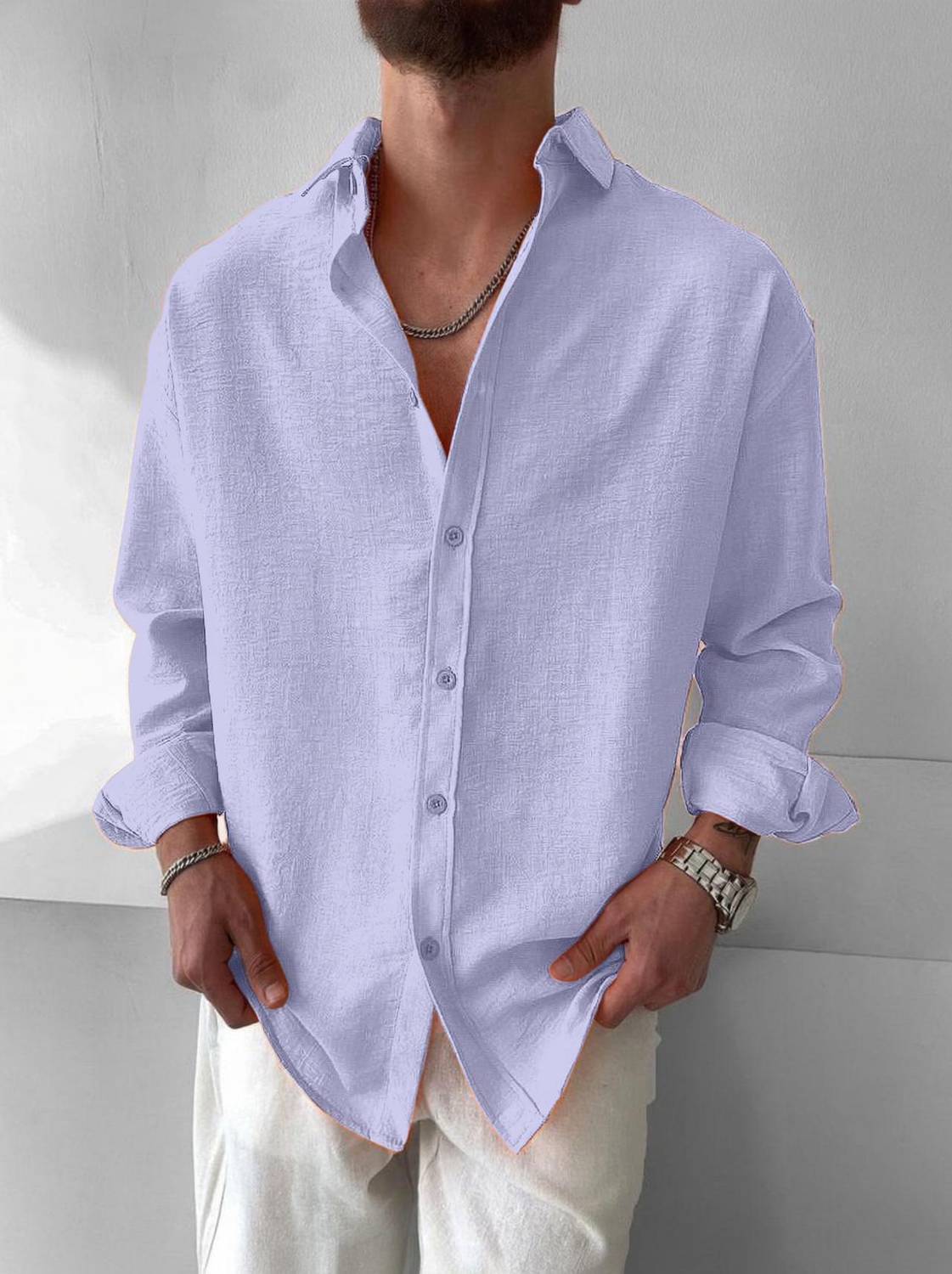 JACKBELLA Men Purple Casual Shirt - Image 1