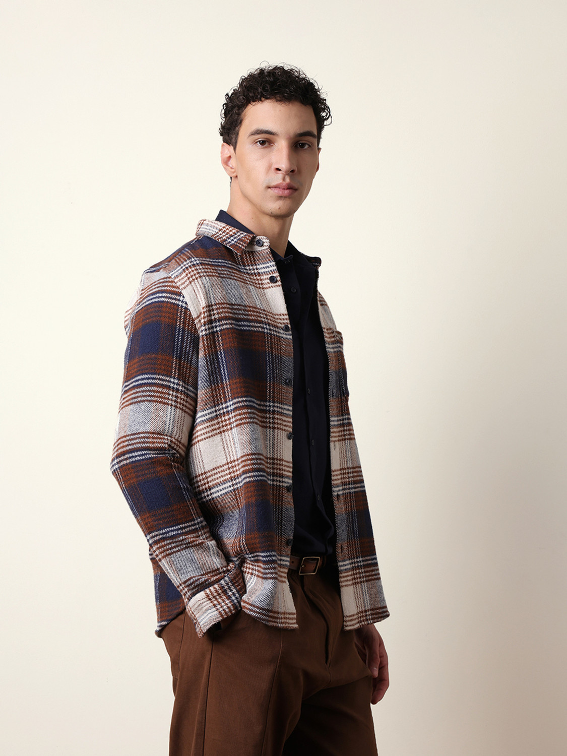 Image of THE BEAR HOUSE Men Checkered Casual Multicolor Shirt