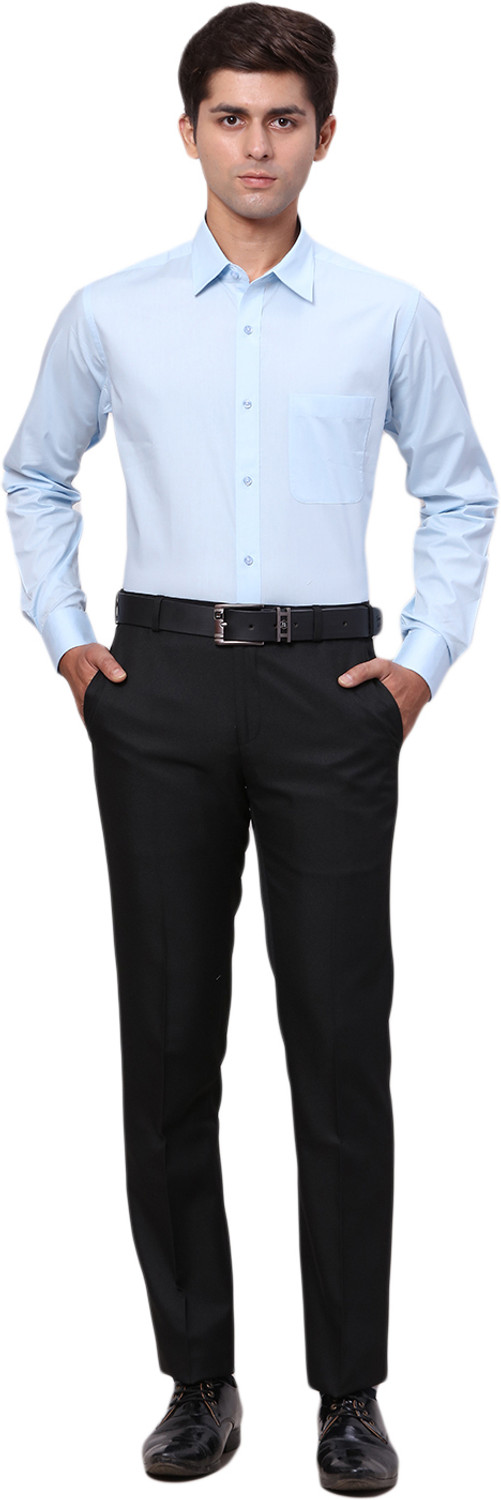 Image of Raymond Men Slim Fit Solid Cut Away Collar Formal Shirt