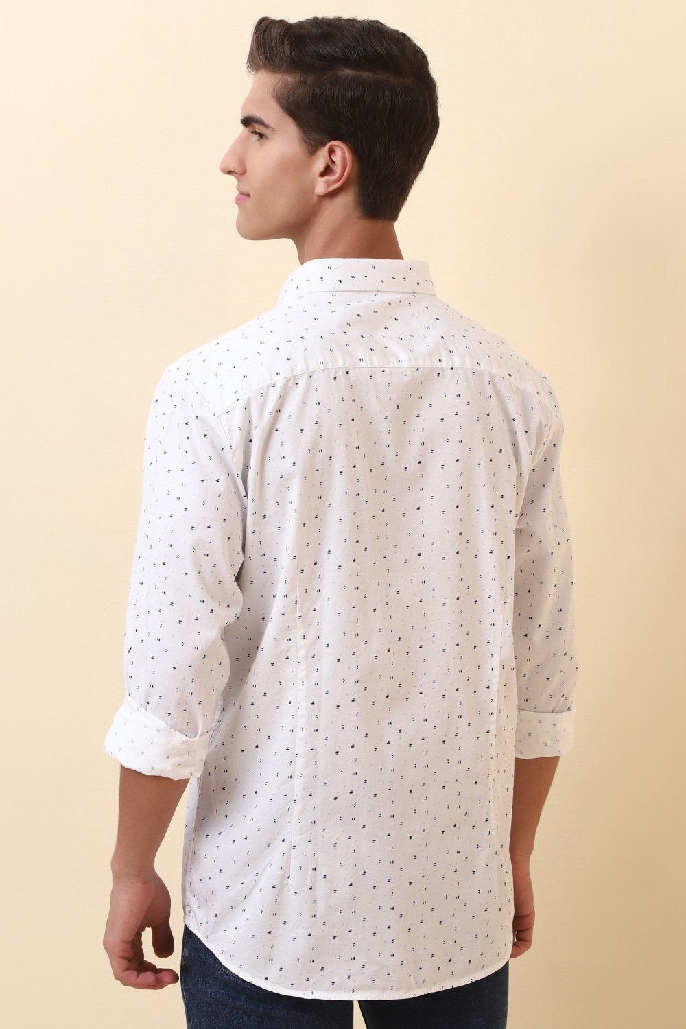 Image of Allen Solly Men Printed Casual White Shirt