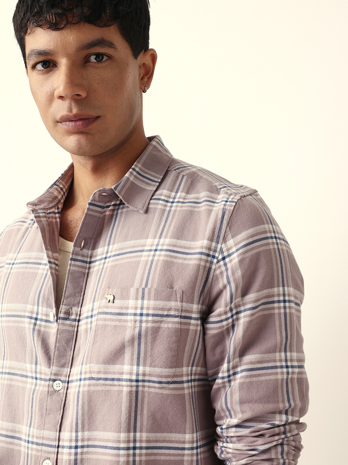 Image of THE BEAR HOUSE Men Checkered Casual Multicolor Shirt