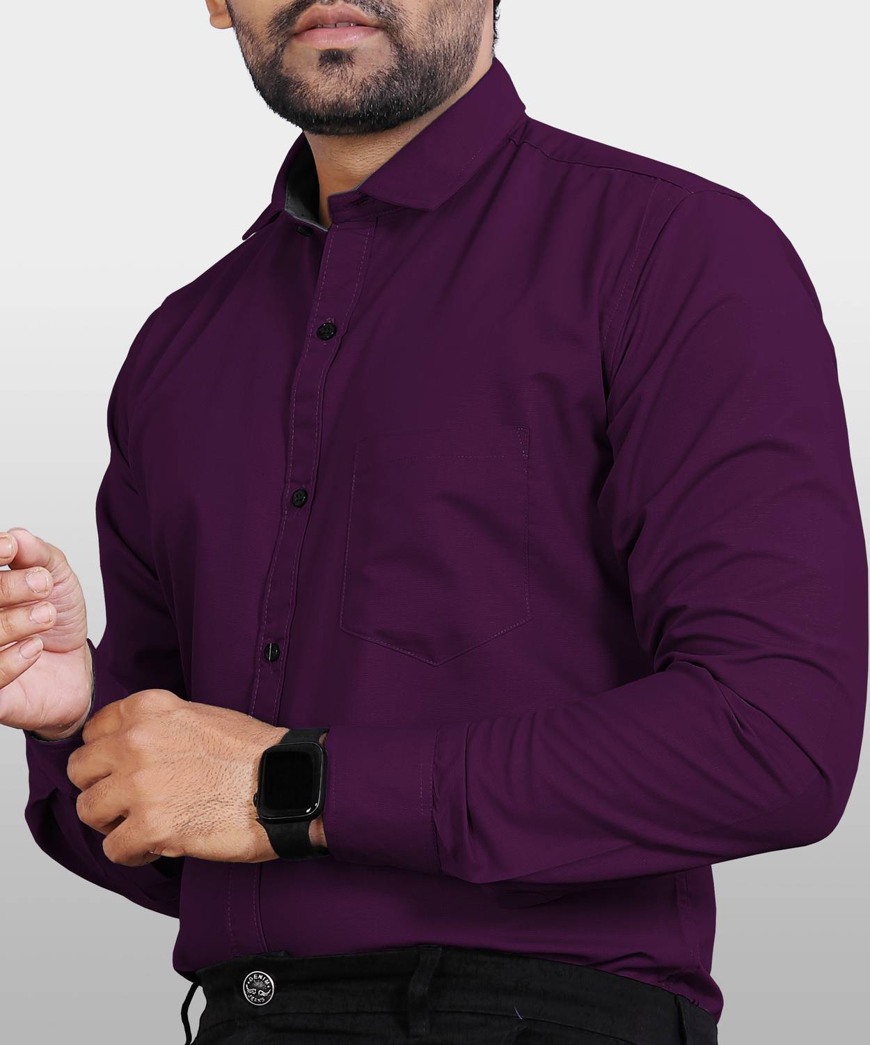 METRONAUT Men Regular Fit Solid Spread Collar Casual Shirt