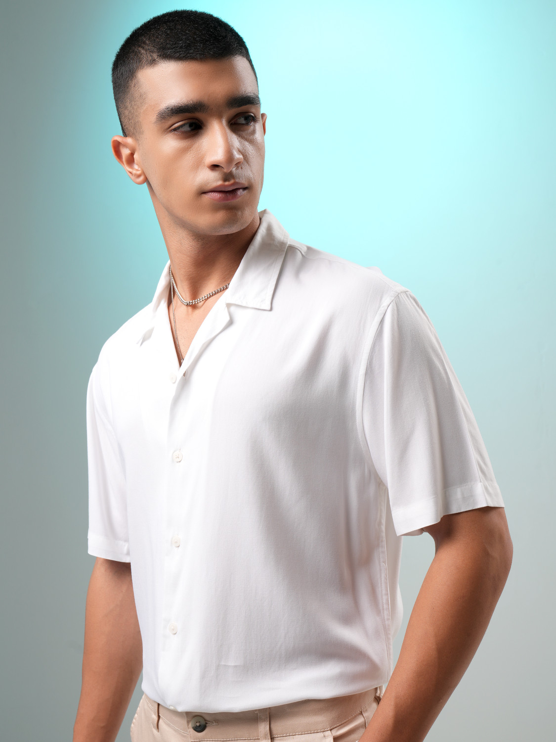 Image of KETCH Men Solid Casual White Shirt