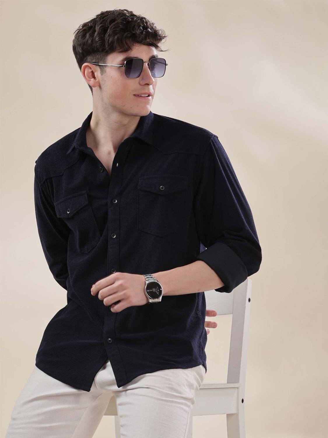 HERE&NOW Men Blue Casual Shirt - Image 1