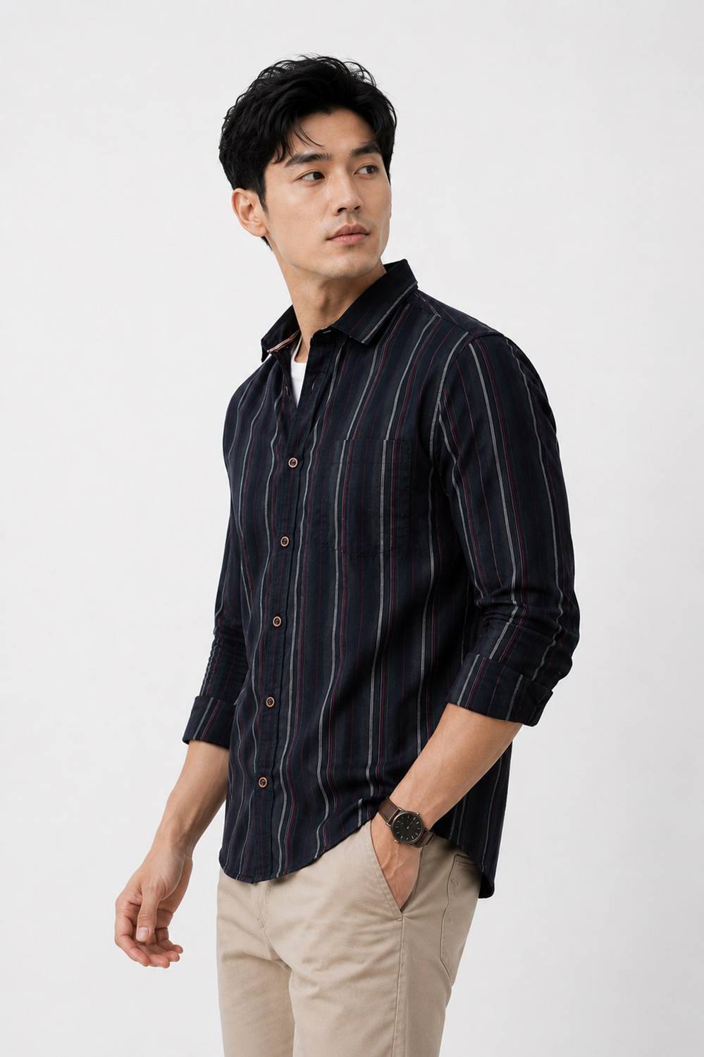 METRONAUT Men Striped Multicolor Shirt - Image 4