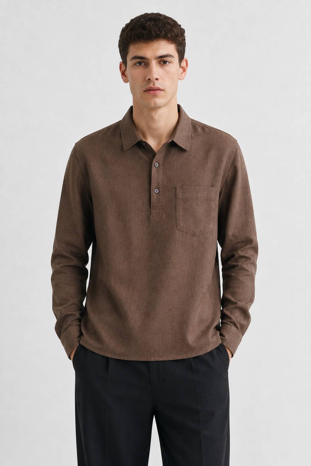 THE EPOPEE Men Brown Casual Shirt - Image 1