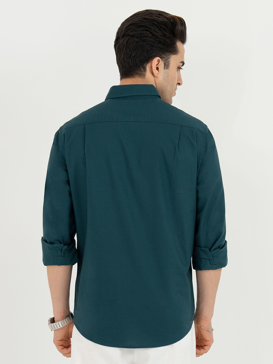 Image of RED TAPE Men Solid Casual Blue Shirt