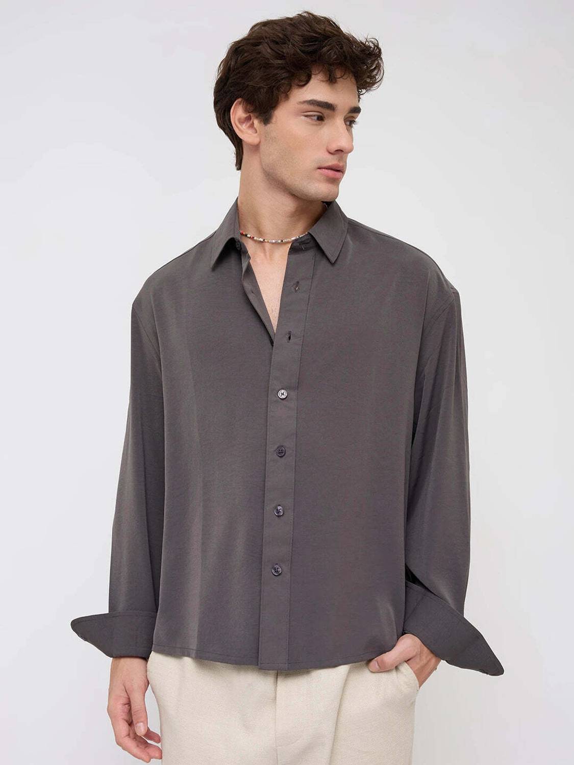 VASTRADO Men Grey Casual Shirt - Image 1