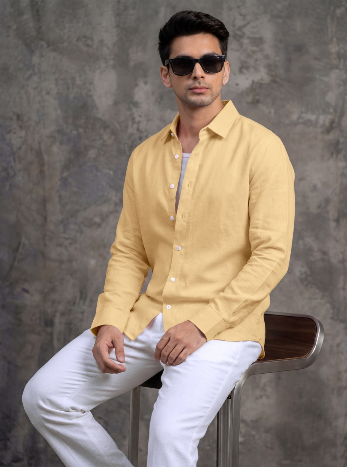 Image of Roadster Men Solid Casual Pink Shirt
