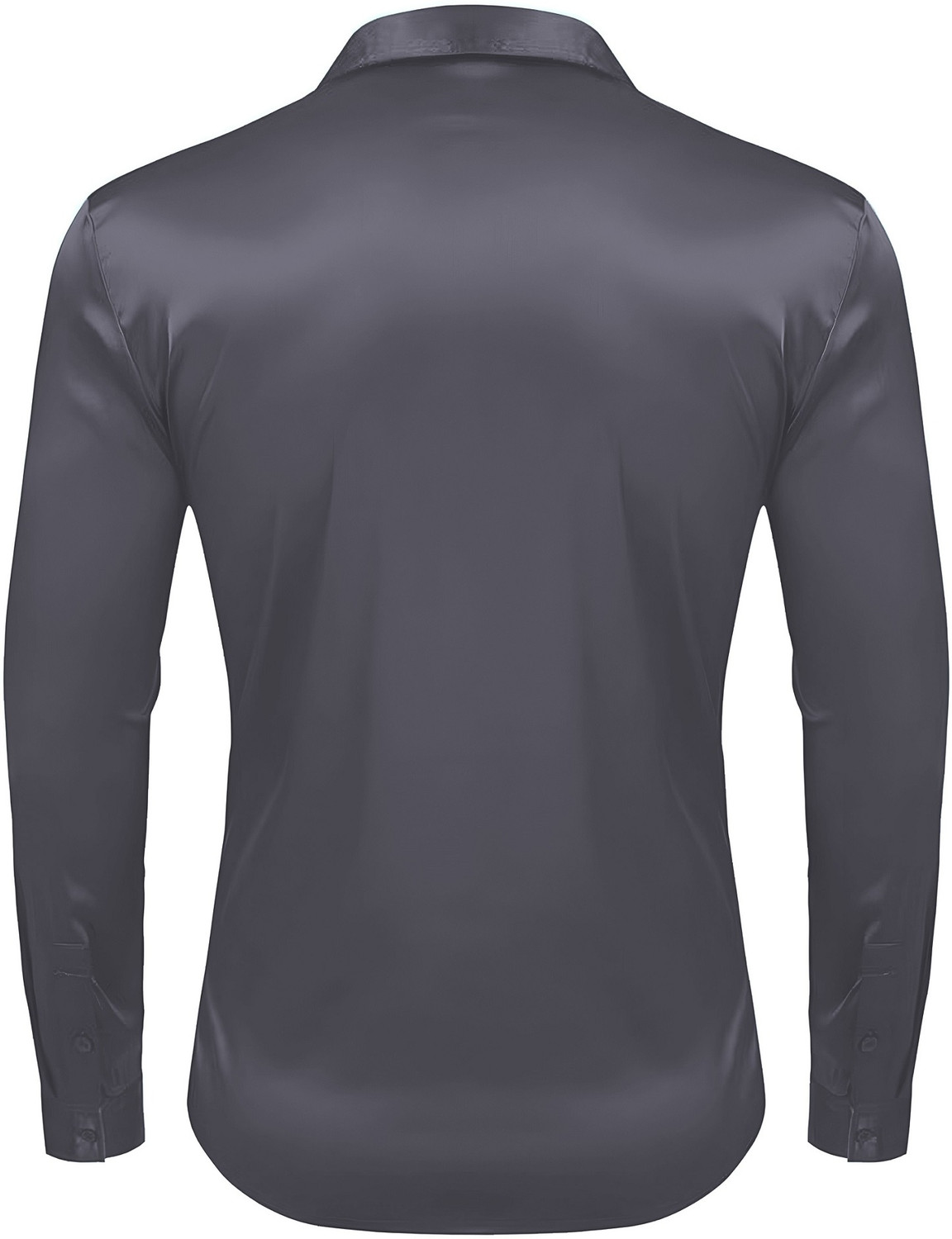 Image of SOLSTICE Men Solid Formal Grey Shirt