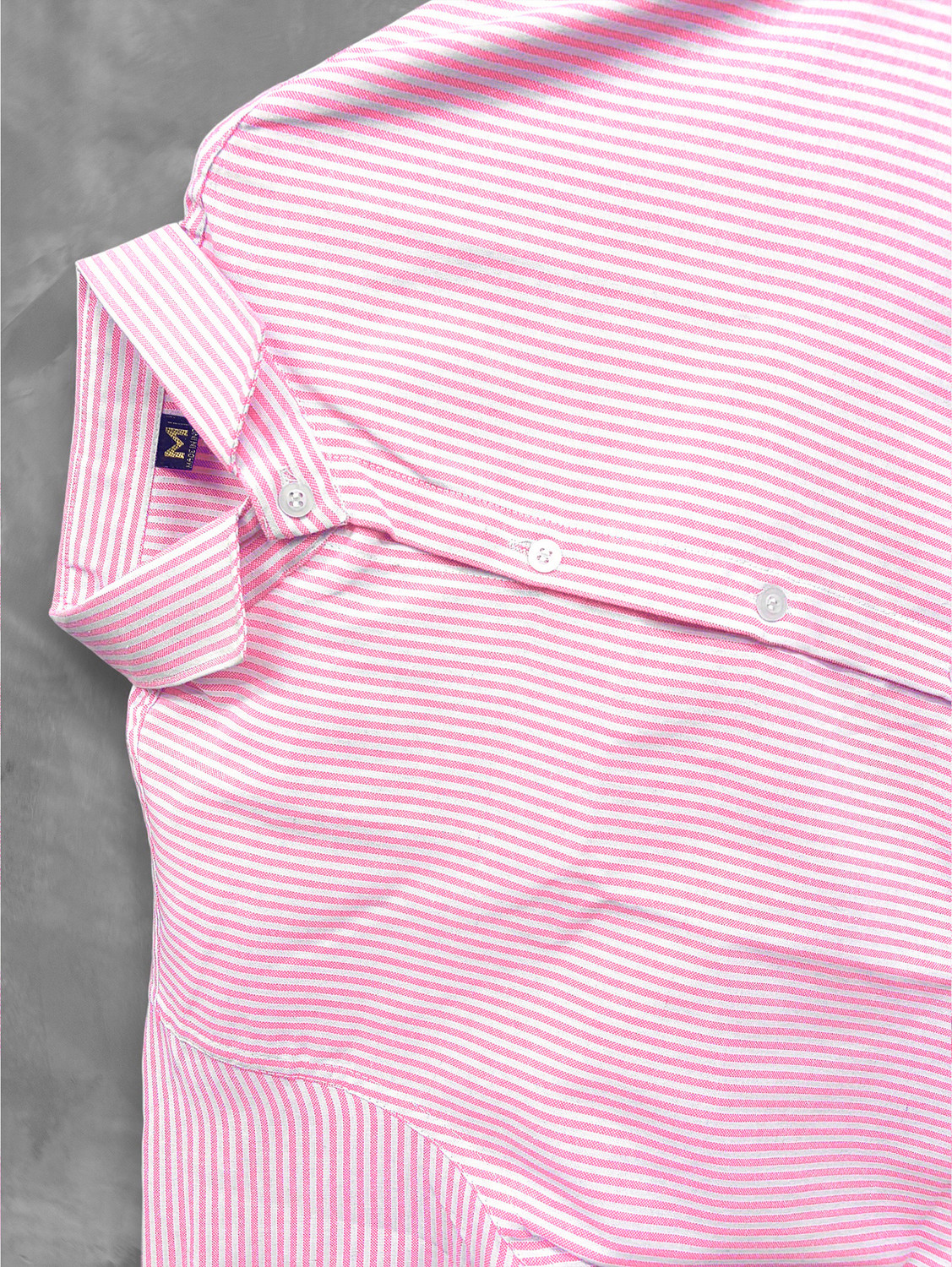 Image of SOLSTICE Men Striped Casual Pink Shirt