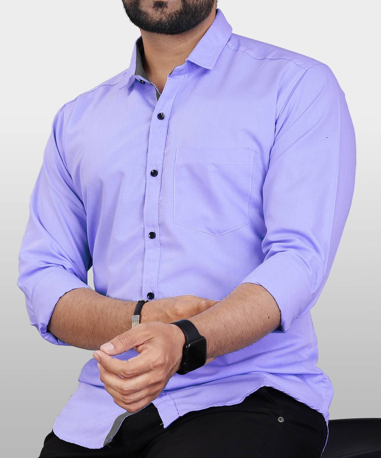 METRONAUT Men Regular Fit Solid Slim Collar Casual Shirt