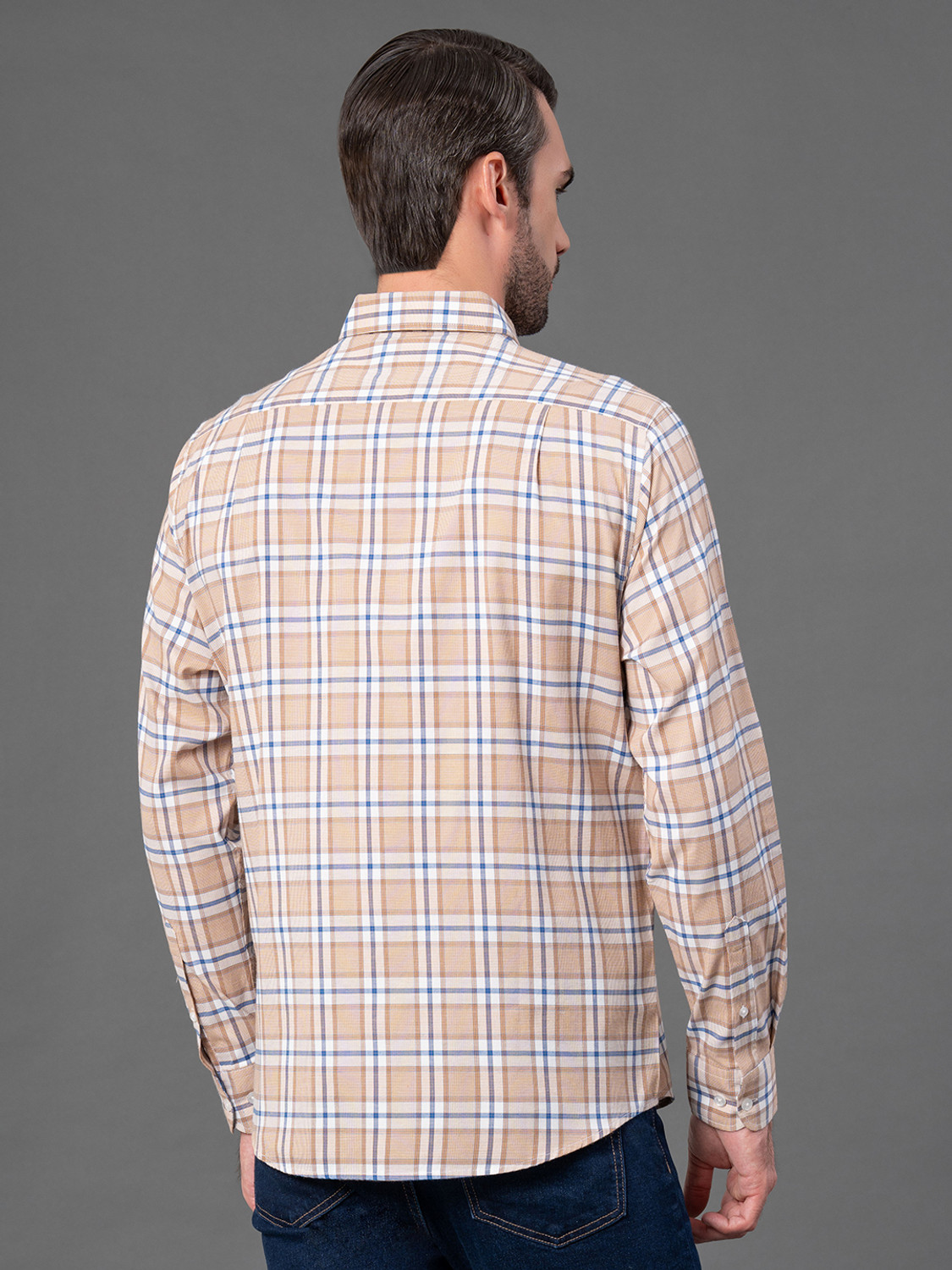 Image of RED TAPE Men Checkered Casual Multicolor Shirt
